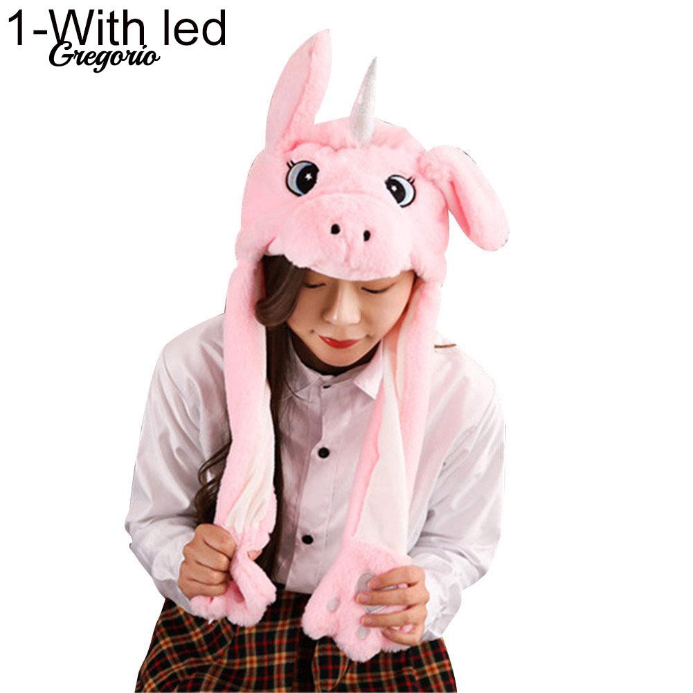 Nón tai thỏ giật có đèn LED đa dạng mẫu thiết kế động vật dễ thương
