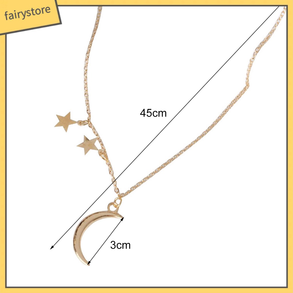 Dây chuyền nữ mặt trăng sao xinh xắn