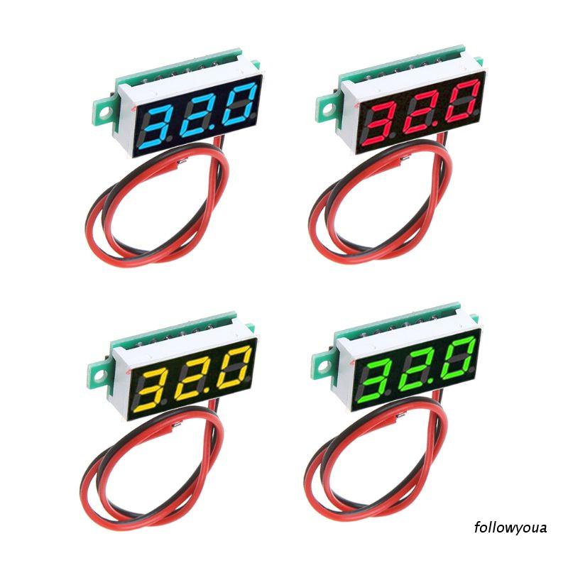 Vôn kế kỹ thuật số mini 0.28 inch DC 2.5v-30v 2 dây tùy chọn màu sắc