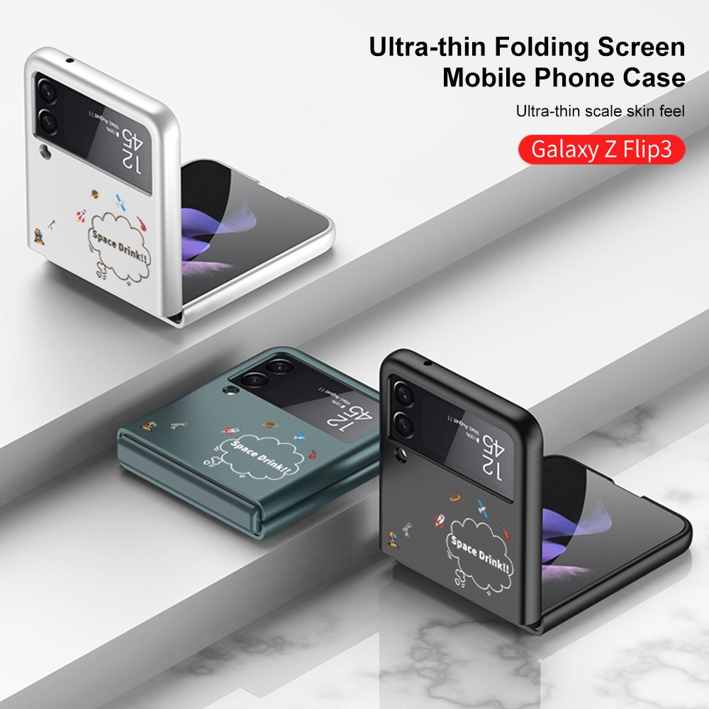 Ốp điện thoại LUSHUO siêu mỏng mặt kính cường lực cho Samsung Galaxy Z Flip 3