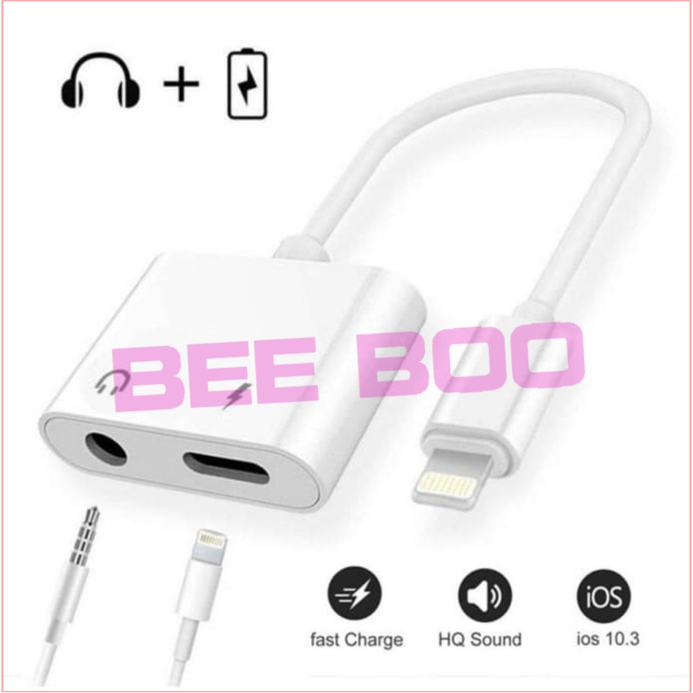 Jack chuyển đổi iphone sang jack 3.5mm và lighting - vừa sạc vừa sử dụng tai nghe -Có hỗ trợ Mic - Bảo hành 1 đổi 1