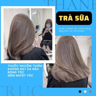 Thuốc nhuộm tóc màu nâu khói sáng trà sữa | Lên Từ Nền Tóc Nâu Không Tẩy - HairShopThanhtruc