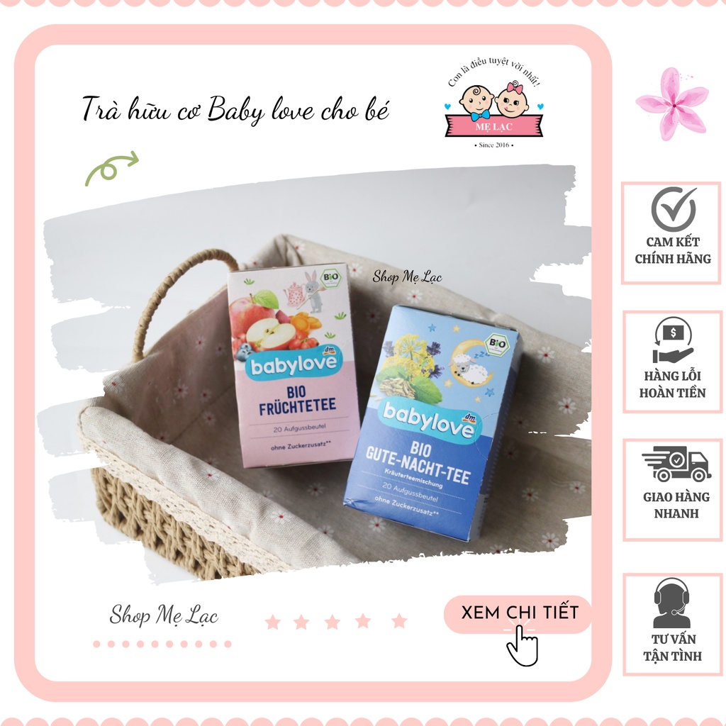 Trà trái cây hữu cơ Babylove cho bé ăn dặm từ 5 tháng tuổi