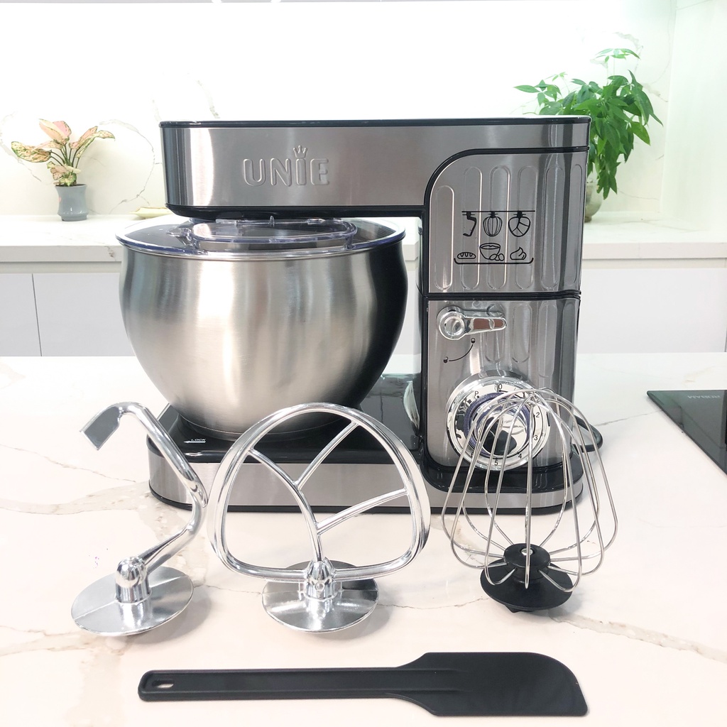 Máy nhồi bột chuyên dụng, đánh trứng đa năng Unie EM5 1300W, thố trộn 8L - Hàng chính hãng - Bảo hành 12 tháng