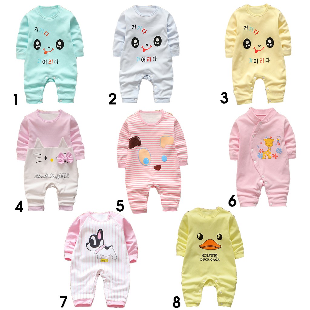 Áo body dài tay bé trai / bé gái vải cotton cute với nhiều mẫu 11-20