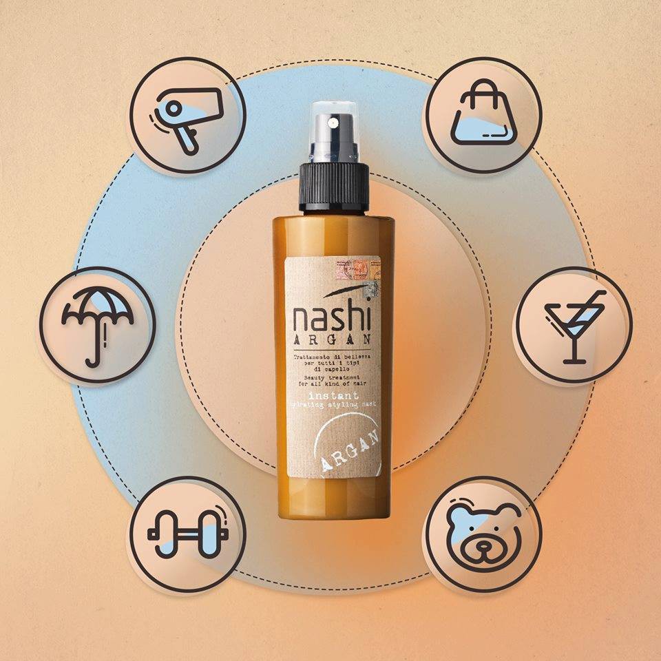 Xả khô (xịt dưỡng) Nashi Argan Instant Mask Styling 150ml nhỏ gọn, hiệu quả trong việc dưỡng tóc hư tổn