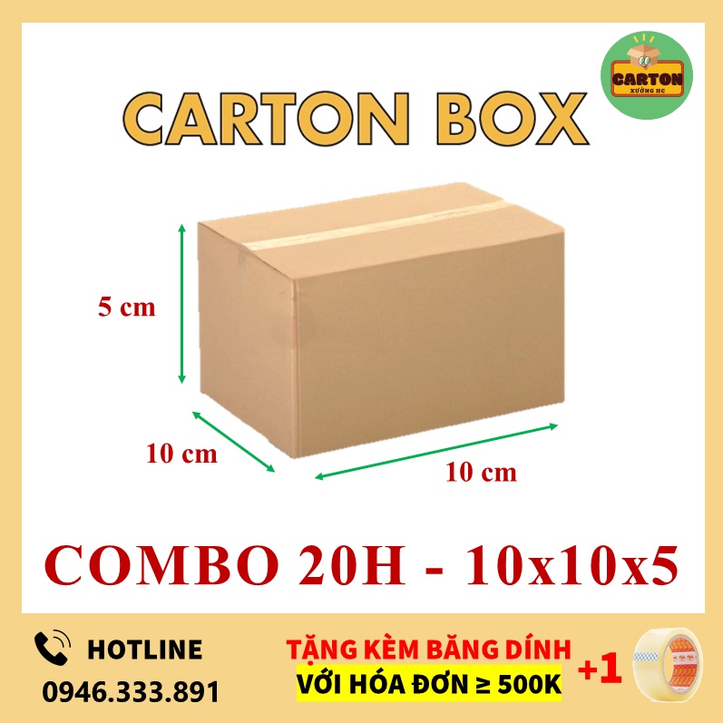 [SỈ/LẺ] (10x10x5) COMBO 20 Hộp Carton Giá Rẻ, Thùng Carton Đóng Hàng chỉ từ 599đ/h