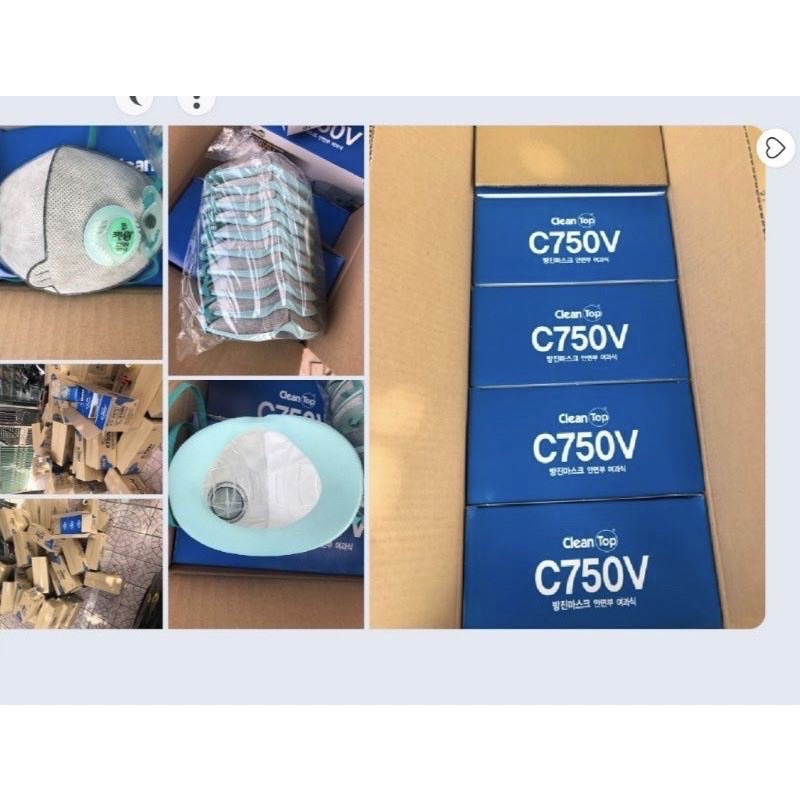 Combo 5 khẩu trang c750V phòng độc Hàn Quốc