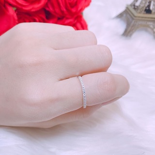 Nhẫn bạc 1 hàng đá
