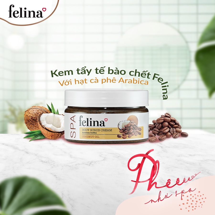 Combo 3 hộp tẩy tế bào chết Felina - Muối hồng Himalaya 500g/hộp, Kem cà phê 220g/hộp, Gel hạt mơ nghiền 300ml/hộp