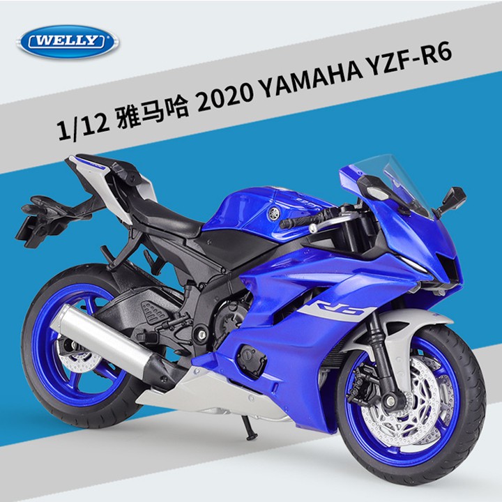 Mô hình xe moto YAMAHA YZF R6 2020 tỉ lệ 1:12 WELLY