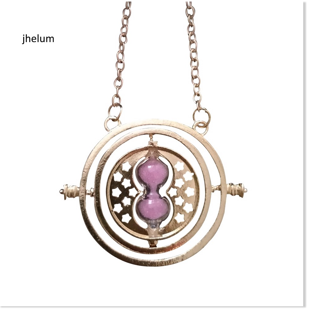 Dây chuyền đồng hồ cát mặt tròn khắc hình Harry Potter độc đáo