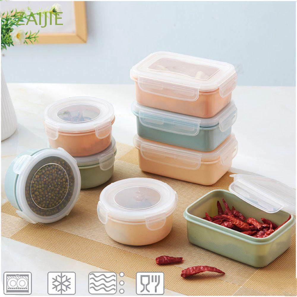 Hộp bento đựng đồ ăn bằng nhựa hình tròn/chữ nhật thích hợp để đi dã ngoại có thể dùng trong máy microwave và tủ lạnh