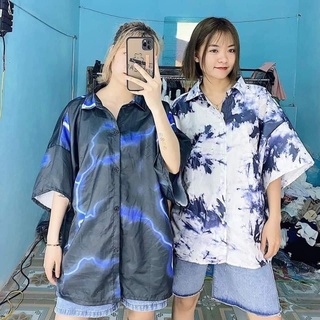 (Nhiều màu) ÁO SƠ MI TIE-DYE MÀU LOANG DARK STORM ULZZANG - ÁO SƠ MI LOANG 4 MÀU OVERSIZE FORM RỘNG