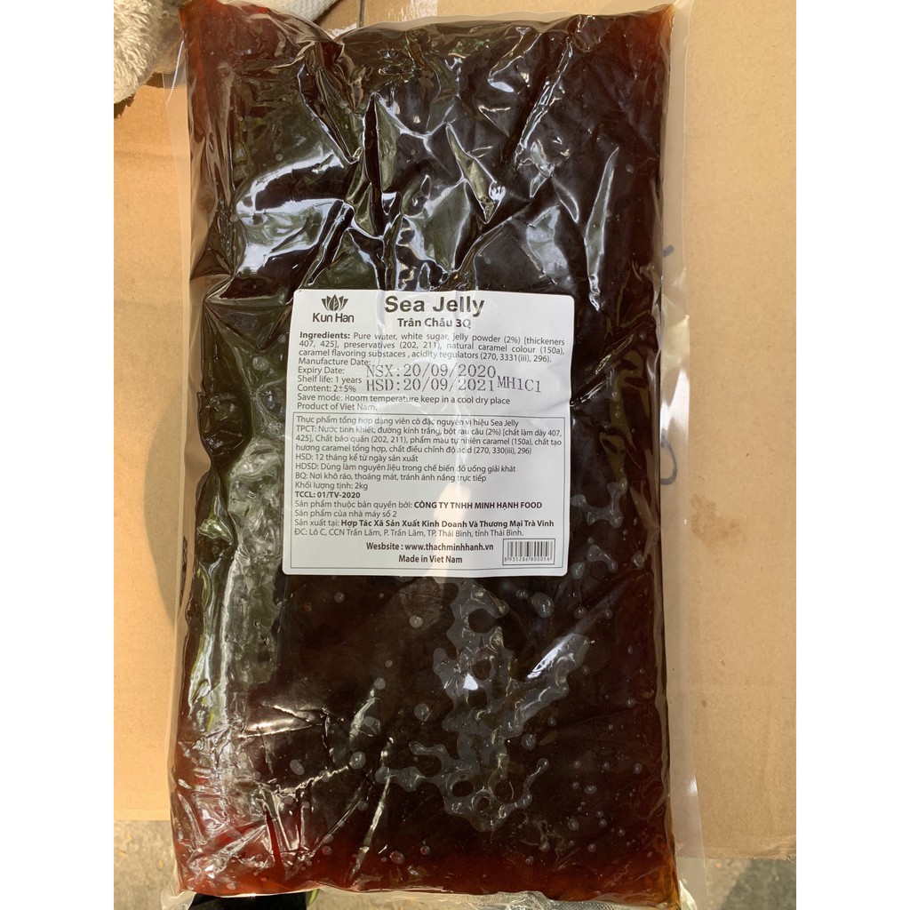Thạch 3q/ Trân Châu 3q Caramel Sea Jelly Túi 2kg - Giòn Ngon
