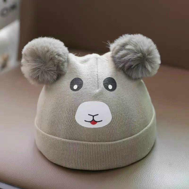 mũ nón len hình MẶT GẤU CƯỜI 2020 cho bé từ 3 tháng -2 tuổi