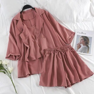 💋SET 3 MÓN😍BLAZER+ QUẦN+ÁO DÂY!!!