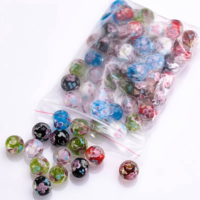 Bộ 5 Hạt Thủy Tinh Tròn Trong Suốt Dùng Làm Trang Sức Thủ Công DIY