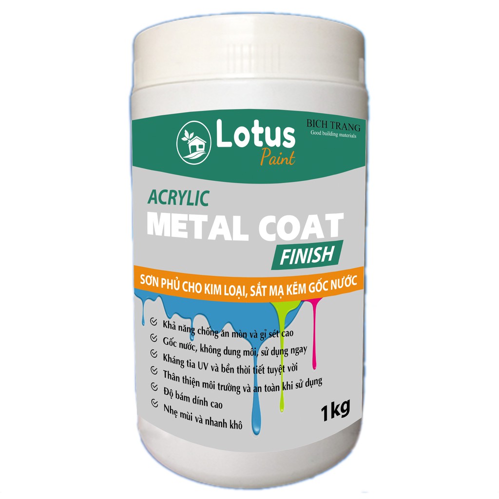 Sơn kim loại - Sơn phủ kim loại, không dung mội, nhẹ mùi, an toàn, hệ nước - Acylic metal topcoat