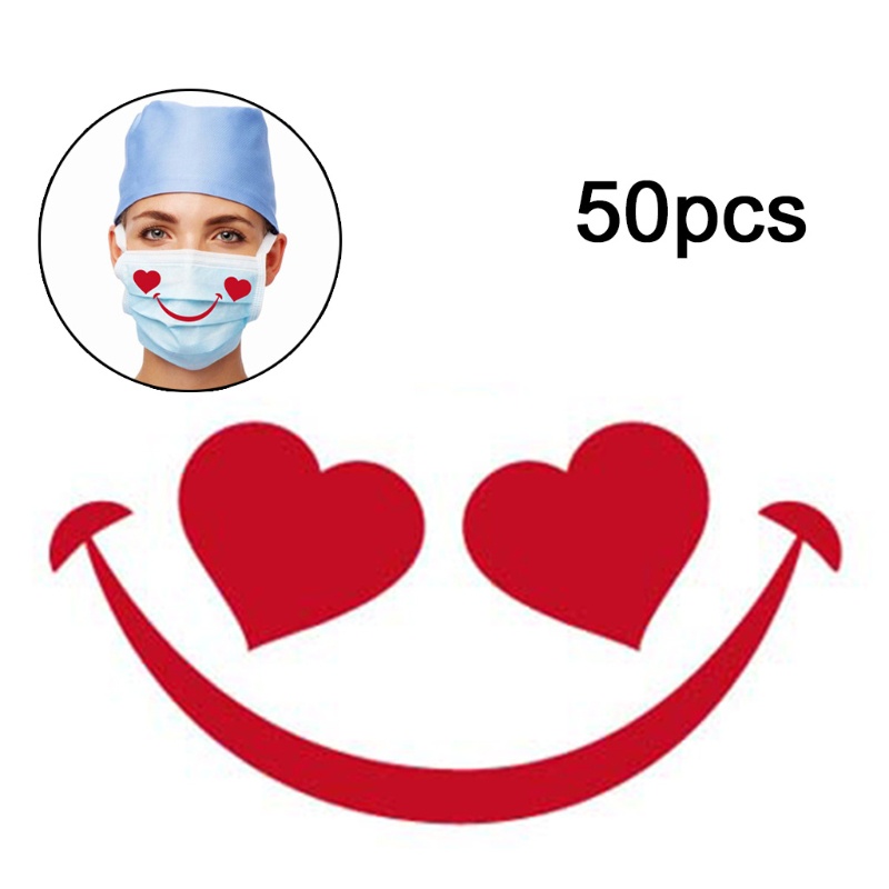 Set 50 Nhãn Dán Hình Mặt Cười / Môi / Mặt Cười Dễ Thương Trang Trí Sổ Tay