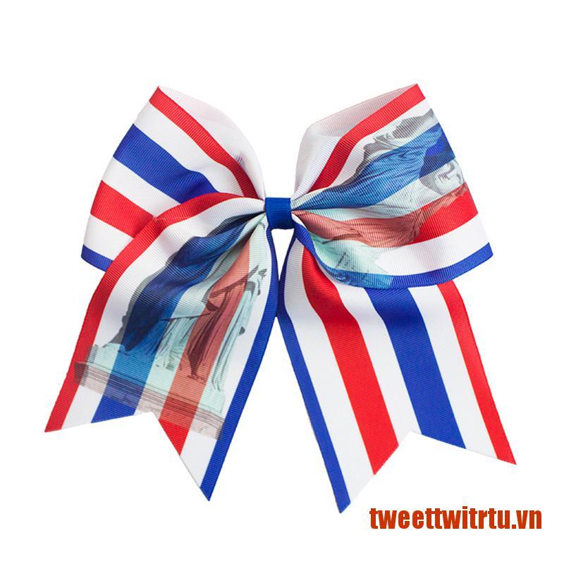 TRTU American Flag Baby Hair Ribbon Bow Hair Clip Independence Day Bow Headband