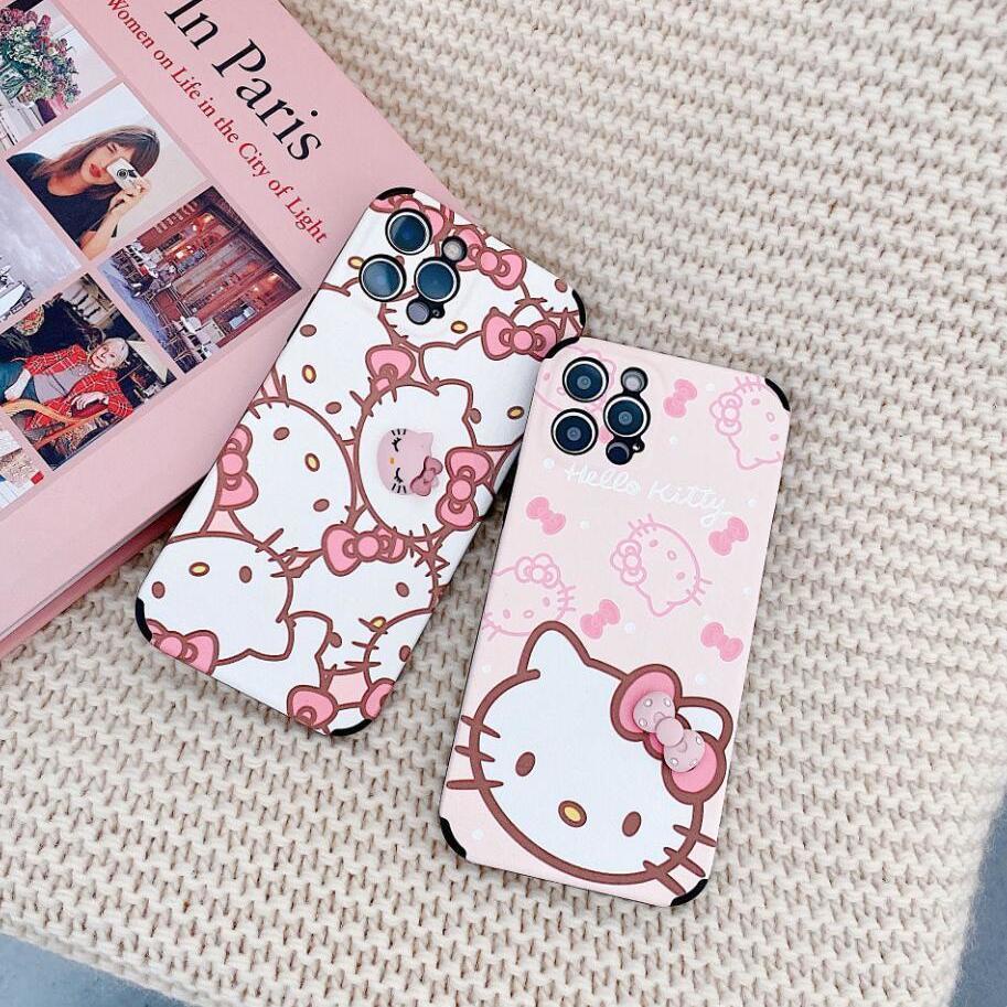 Ốp Điện Thoại Họa Tiết Hoạt Hình Mèo Hello Kitty Dễ Thương Cho iphone 12 11 Pro Max X Xs Max Xr 7/8 7plus/8plus Qvp8