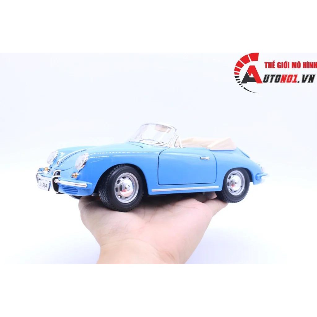 MÔ HÌNH XE PORSCHE 356B CABRIOLET 1961 BLUE 1:18 BBURAGO 6716