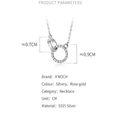 Dây chuyền bạc Ý s925 nhẫn đôi cá tính D5803 - AROCH Jewelry