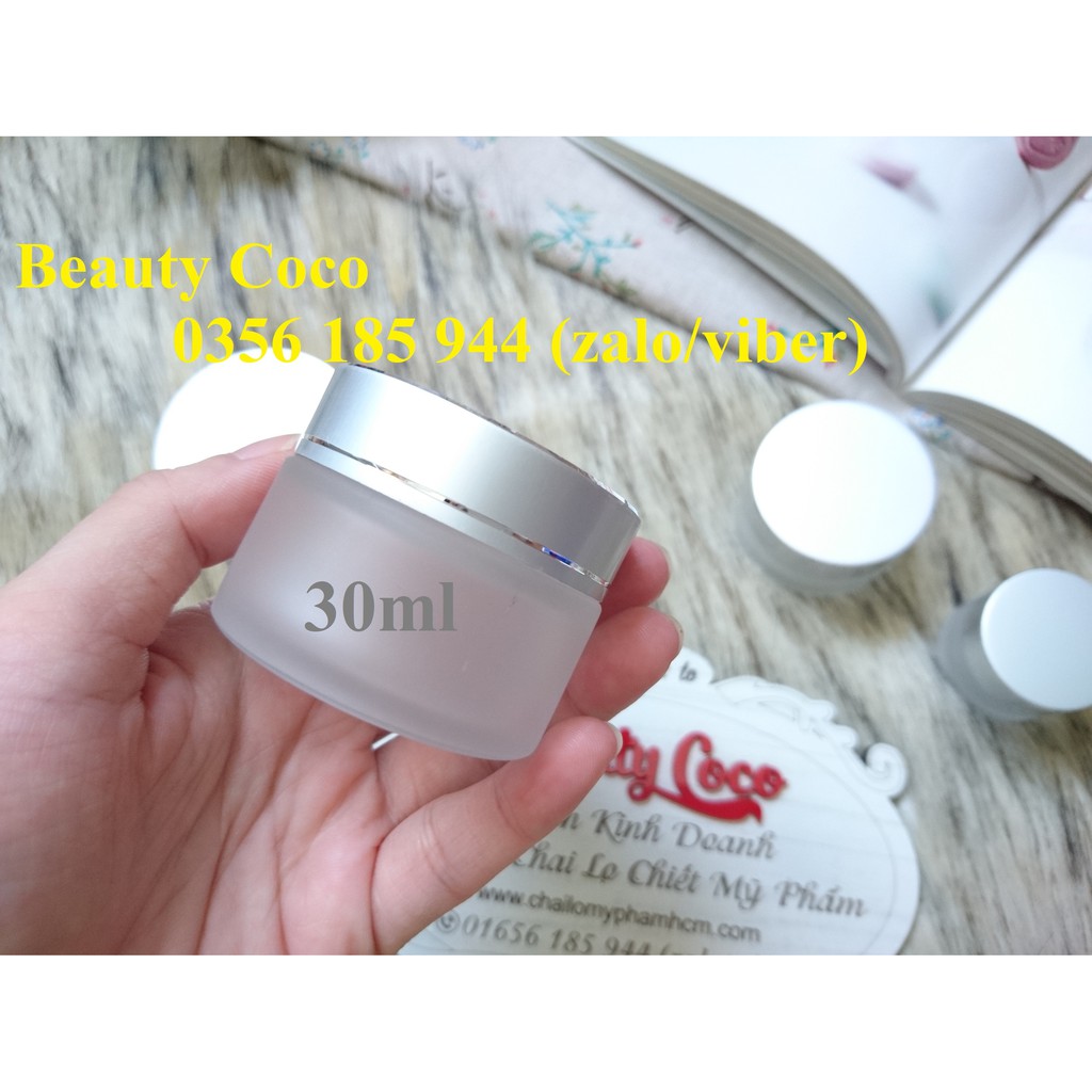 Hũ chiết mỹ phẩm 10g 20g 30g 50g lọ thủy tinh 10ml 20ml 30ml 50ml nắp bạc đựng kem giá rẻ