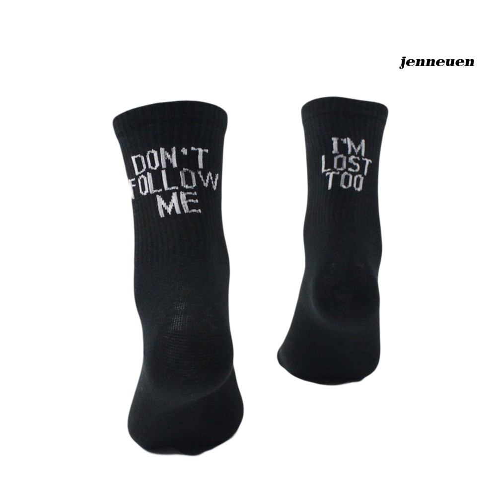 Vớ cao cổ bằng cotton in chữ thời trang cho cả nam và nữ