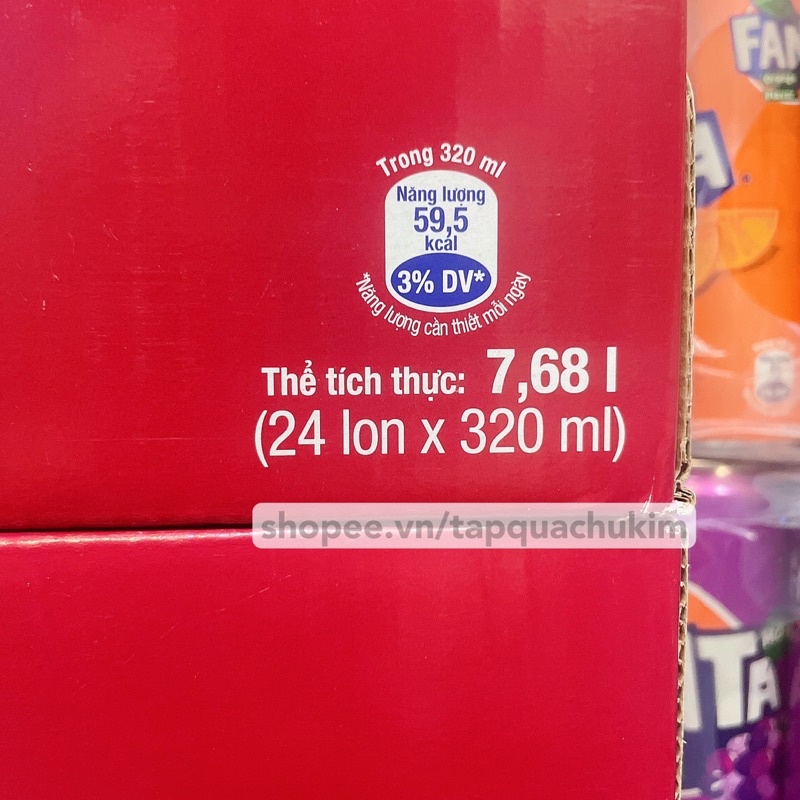 Nước ngọt FANTA XÁ XỊ thùng 24 LON x 320ML