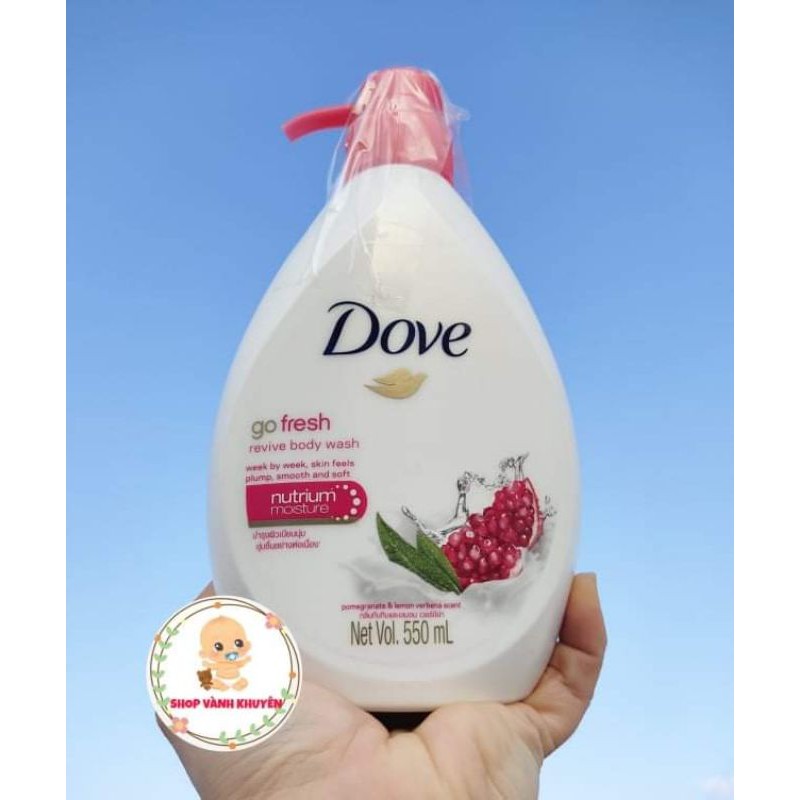 Sữa tắm dưỡng ẩm Dove Hương Dưa Leo và Trà Xanh -Hương Lựu Đỏ và Chanh 550ml