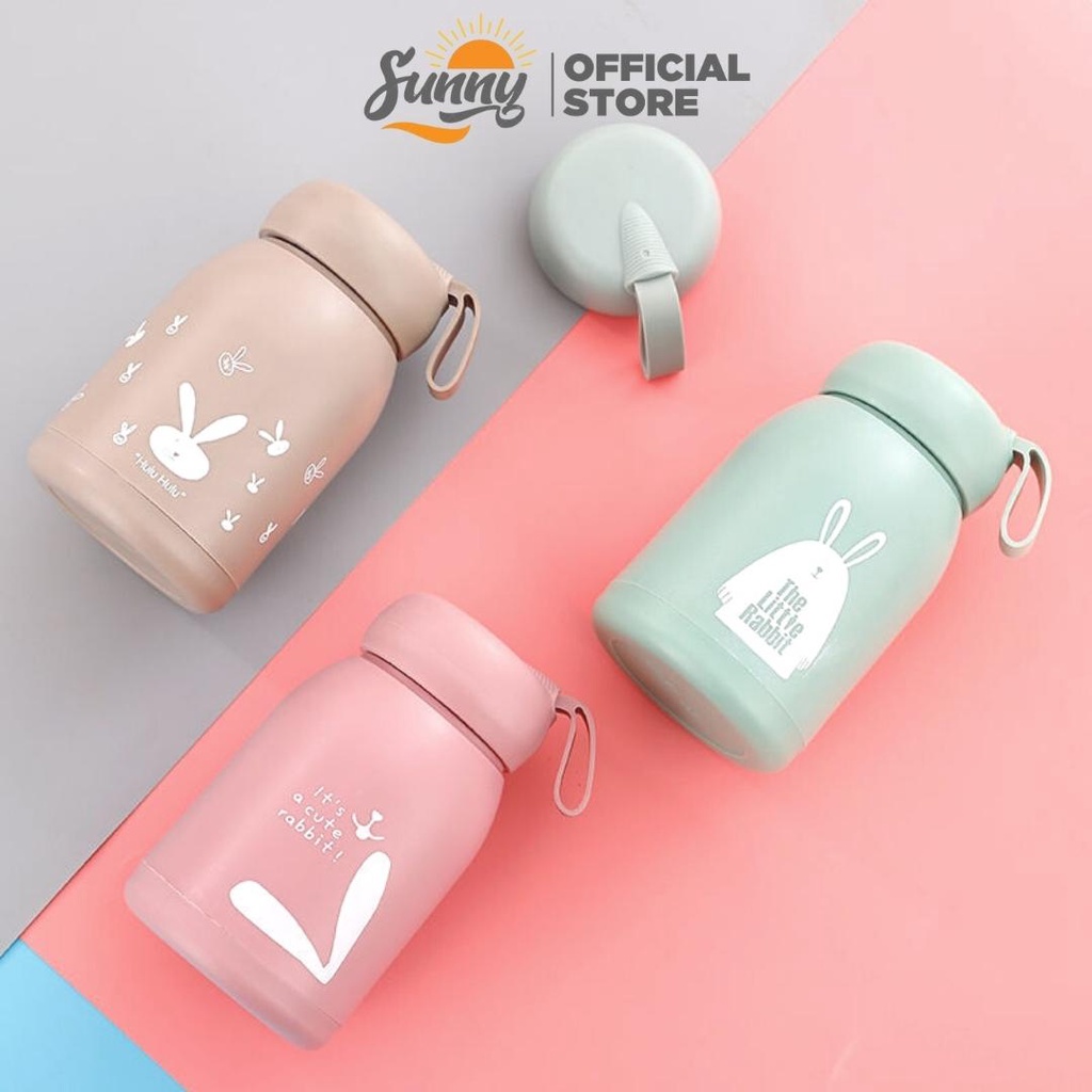 Bình đựng nước giữ nhiệt lõi thuỷ tinh bọc nhựa lúa mạch dung tích 330ml decor bàn học BN2