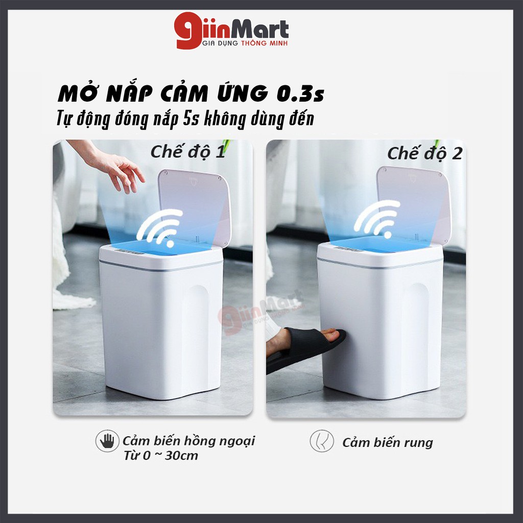 🔅SẠC ĐIỆN 3 CHẾ ĐỘ🔅Thùng Rác Cảm Ứng Tự Động Thông Minh Chống Nước Tốt Có Bảo Hành