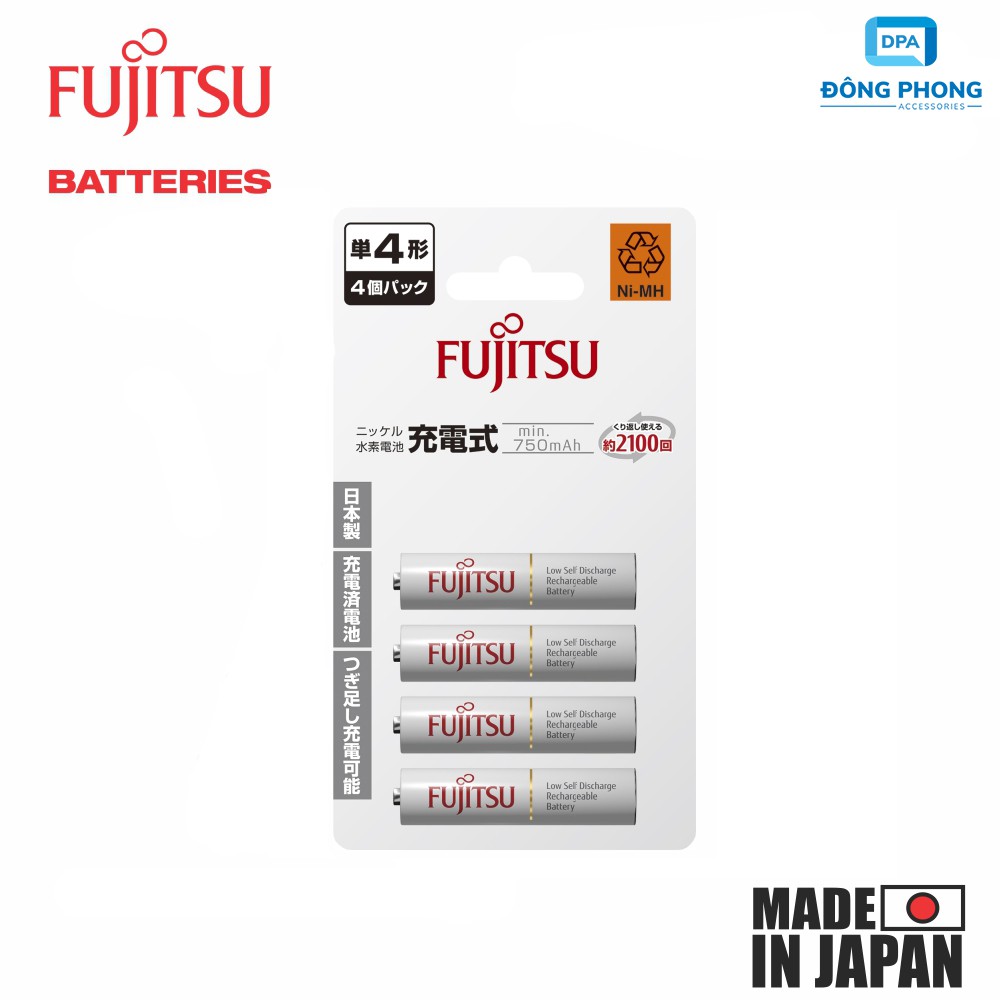 Pin Sạc AAA Fujitsu 750mAh Chính Hãng Made in Japan