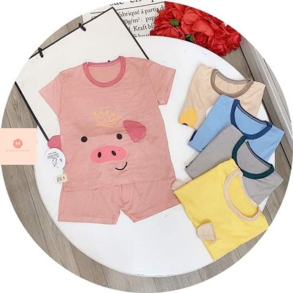 Bộ MINKY MOM ngắn tay cho bé👲Họa Tiết Các Con vật Ngộ Nghĩnh dành cho bé trai,bé gaí từ 6-18kg