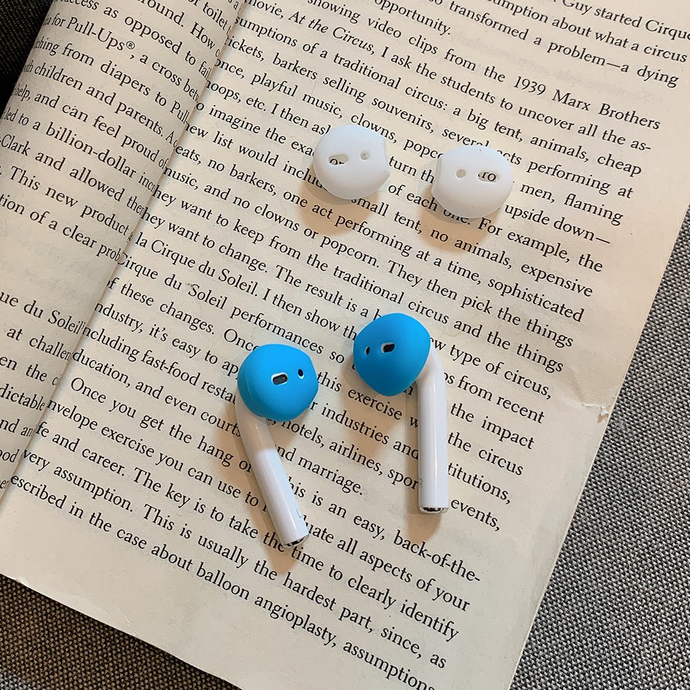 Cặp Nút Bọc Tai Nghe Airpods Thay Thế Bằng Silicon Mềm Siêu Mỏng Chống Trượt Màu Trơn Nhiều Màu Tiện Dụng