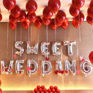 Set bóng cứới happy wedding ( đầy đủ như hình)