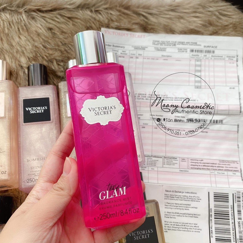 Xịt thơm toàn thân - Body Mist nhà Victoria's Secret dòng nước hoa cao cấp nhũ250ml Very sexy/Bombshell/Tease