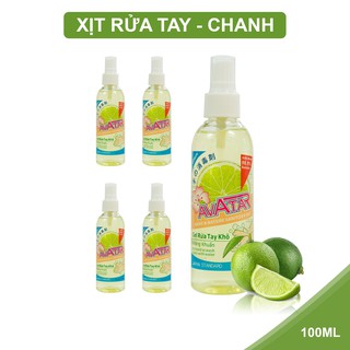Combo 5 Chai Xịt Rửa Tay Hương Chanh Tươi Mát Làm Sạch Vượt Trội, X3 Dưỡng Ẩm Không Gây Khô Da AVATAR 100ml