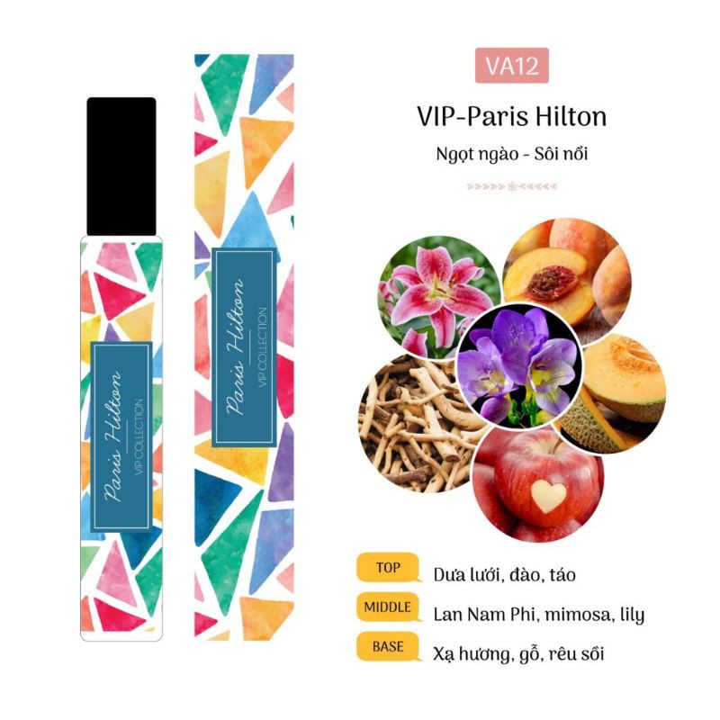 Tinh Dầu Nước Hoa Pháp Paris Hilton 12ml, ngọt ngào, nữ tính. Dạng lăn/xịt