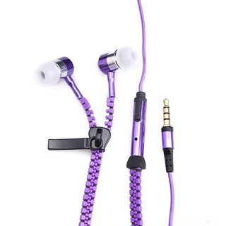 Tai nghe Cao cấp Zipper khóa kéo chống rối màu Tím