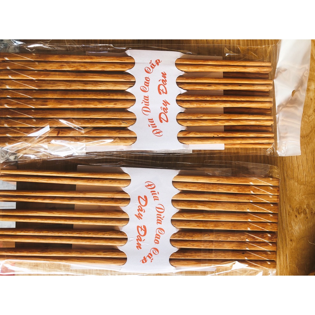 đũa dừa bến tre cao cấp 1 vĩ 10 đôi giá sỉ ( 20 chiếc )