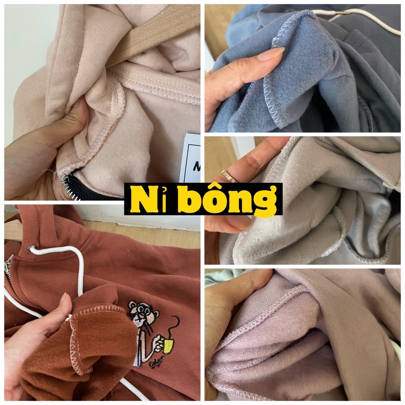 Áo khoác Hoodie zip thêu thời trang