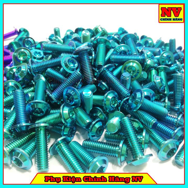 Ốc Đĩa Titan Gr5 8Li25 Đầu Dù Mỏng Gắn Được Hầu Hết Các Xe