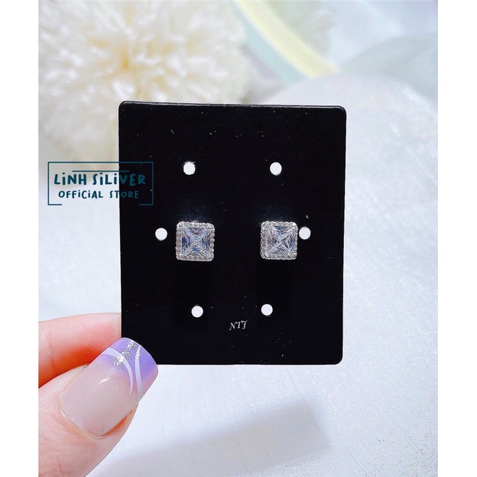 NỤ ĐÁ VUÔNG BẠC TA HÀNG CAO CẤP CHO NỮ