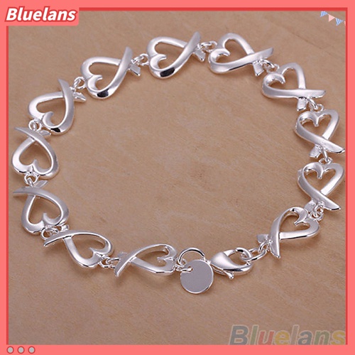 Vòng Tay Mạ Bạc Hình Trái Tim Đính Đá Cho Nữ