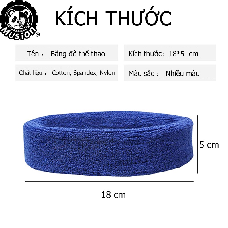 Băng đeo đầu bằng cotton thấm hút mồ hôi dùng khi tập thể thao