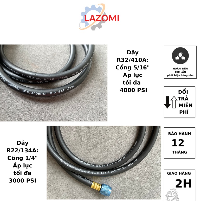 Bán lẻ sợi dây nạp ga Tasco 1.5m  cho ga r22/134A hoặc R32/410A