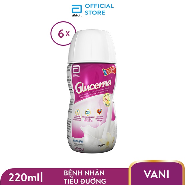 Lốc 6 Sữa nước dành cho người bị tiểu đường Glucerna Abbott 220ml/chai